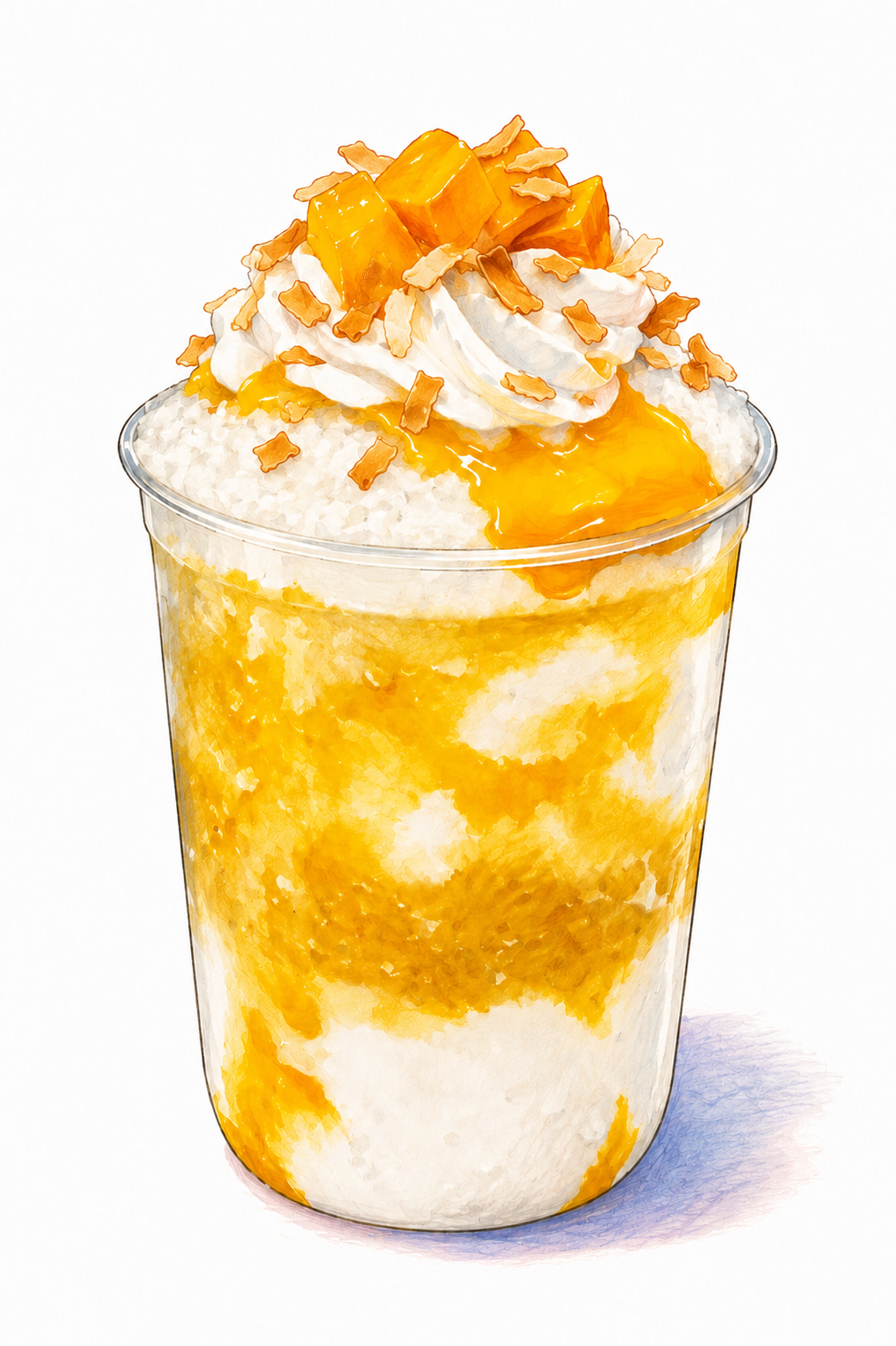 Mango Sago shaved ice illustration